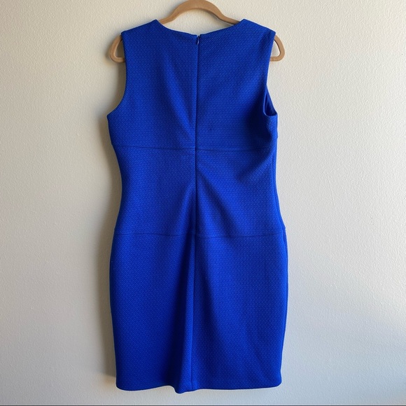 Calvin Klein Royal Blue Sheath Dress with Silver Zipper Accent Sz. 12 - Picture 12 of 12